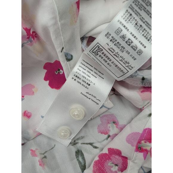 Joules Button Up Shirt Womens 8 Elvina Cream Floral Lightweight Preppy Garden - Picture 8 of 8